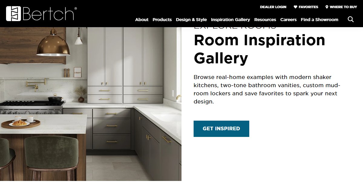 Bertch Cabinet Mfg. website — design options and finish selections