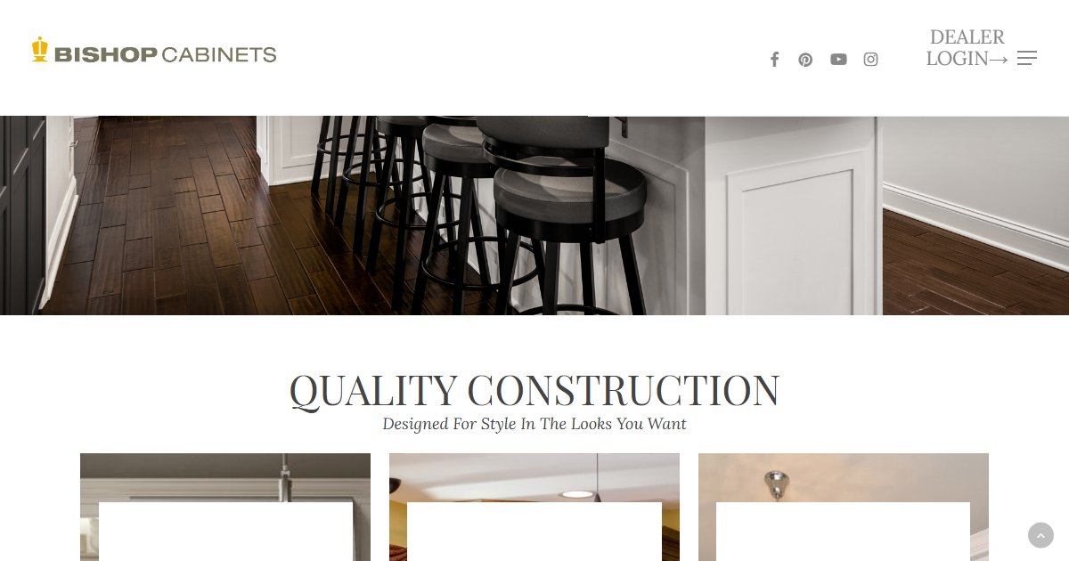 Bishop Cabinets website — cabinetry product styles and collections
