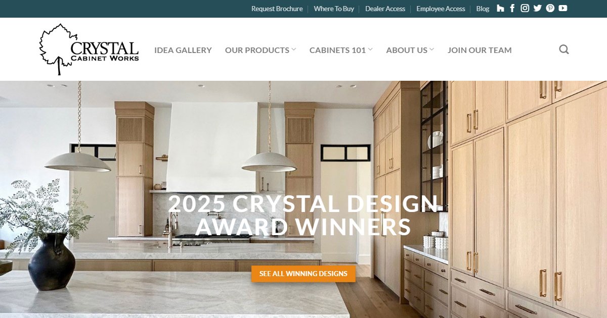 Crystal Cabinet Works official website — kitchen and bath cabinetry