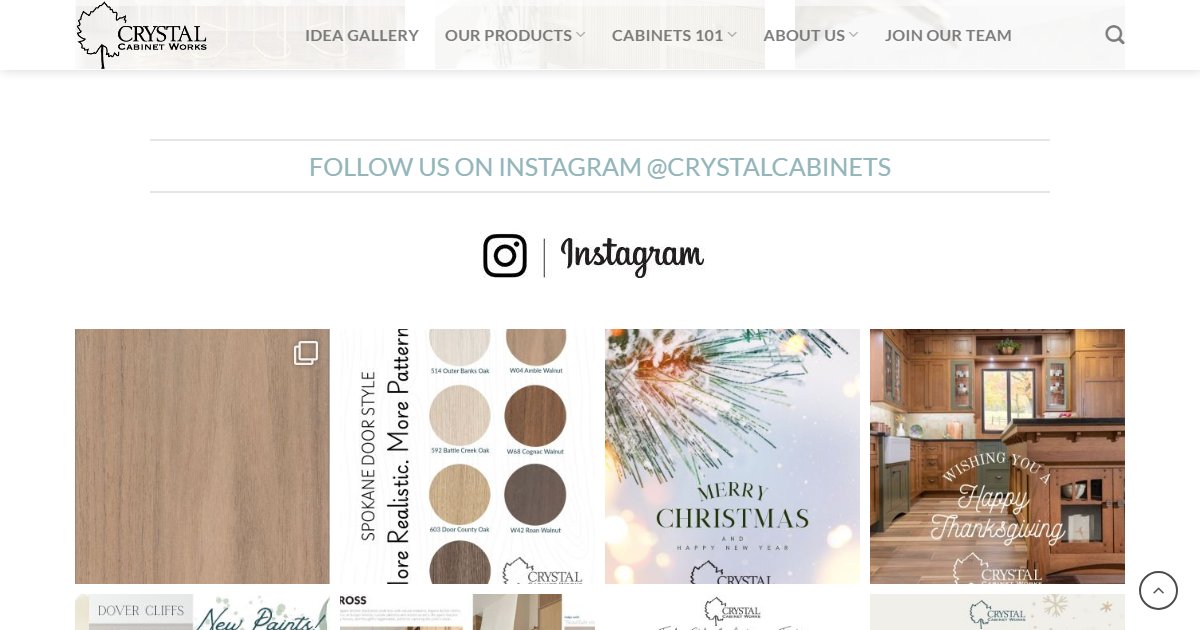 Crystal Cabinet Works website — featured projects and brand details