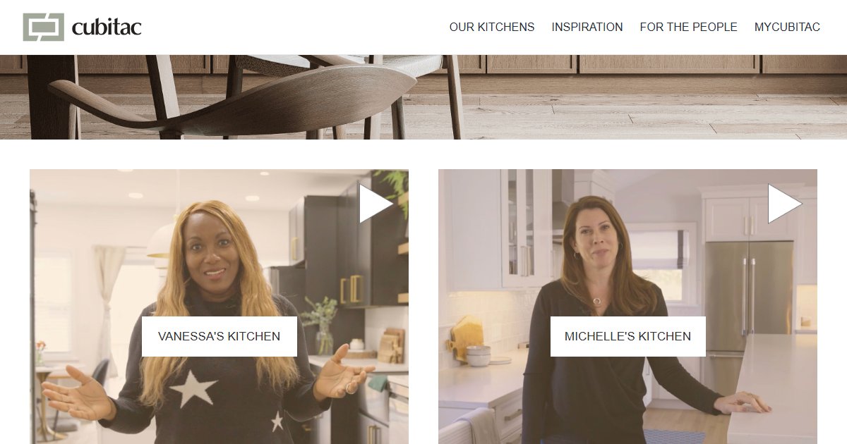 Cubitac Cabinetry website — cabinetry product styles and collections