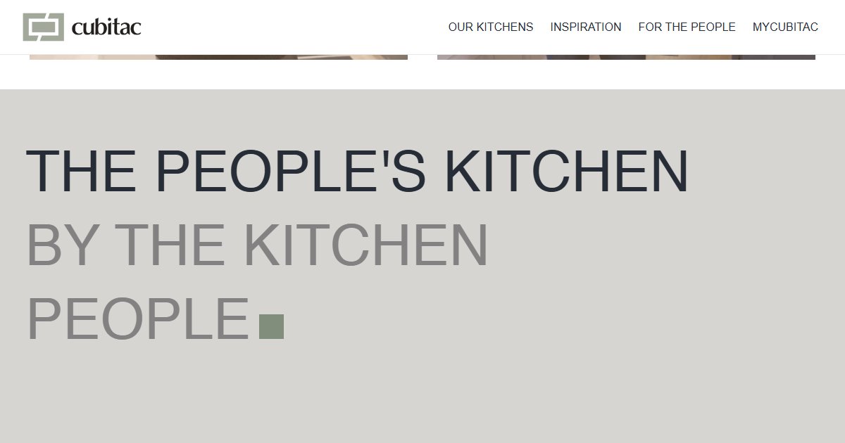 Cubitac Cabinetry website — design options and finish selections