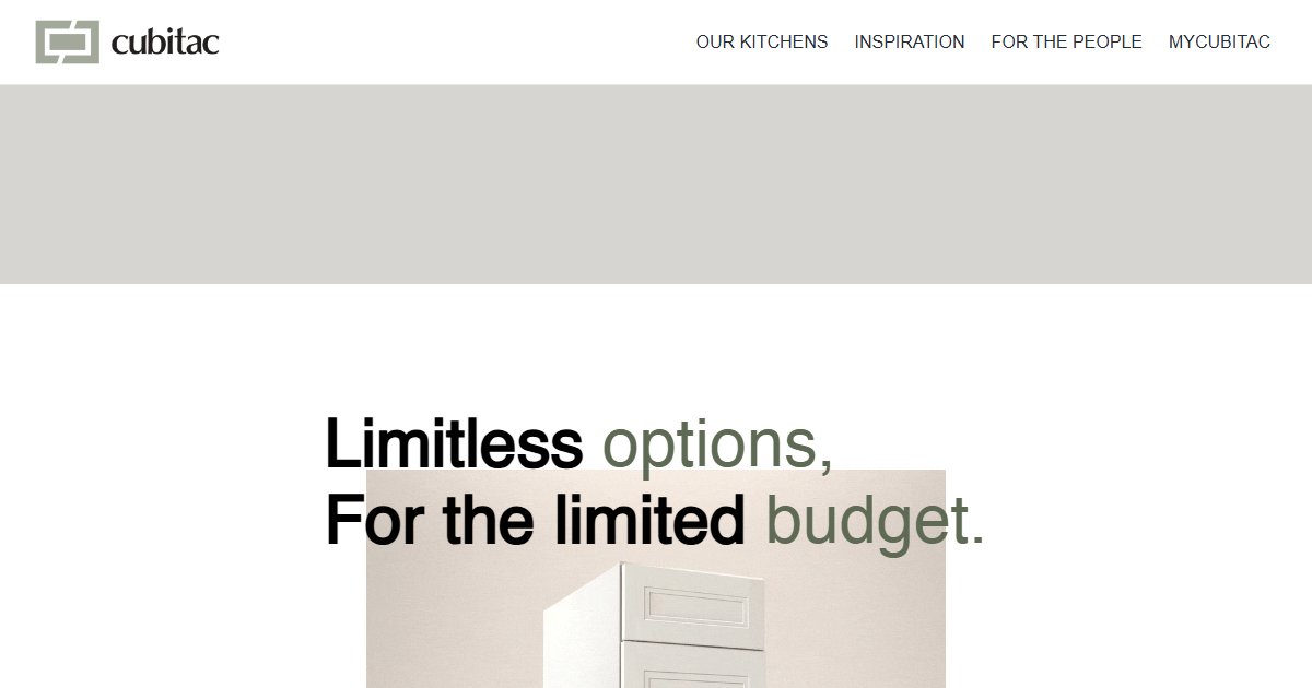 Cubitac Cabinetry website — featured projects and brand details