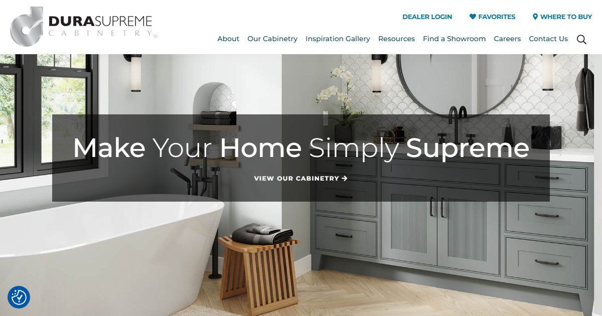 Dura Supreme Cabinetry official website — kitchen and bath cabinetry