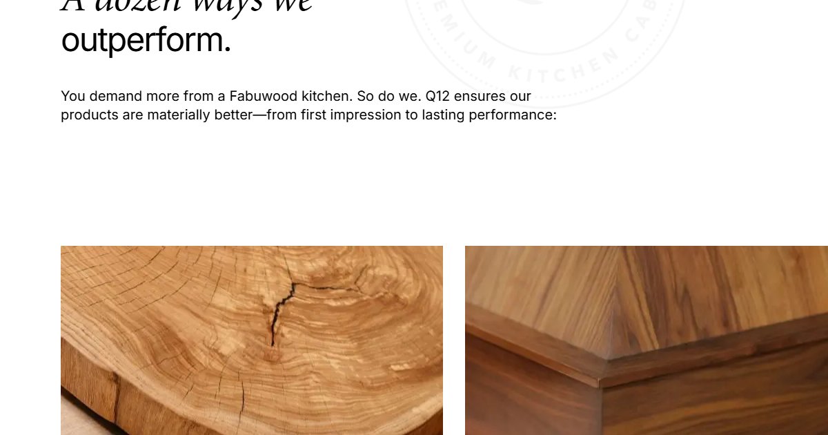 Fabuwood website — featured projects and brand details