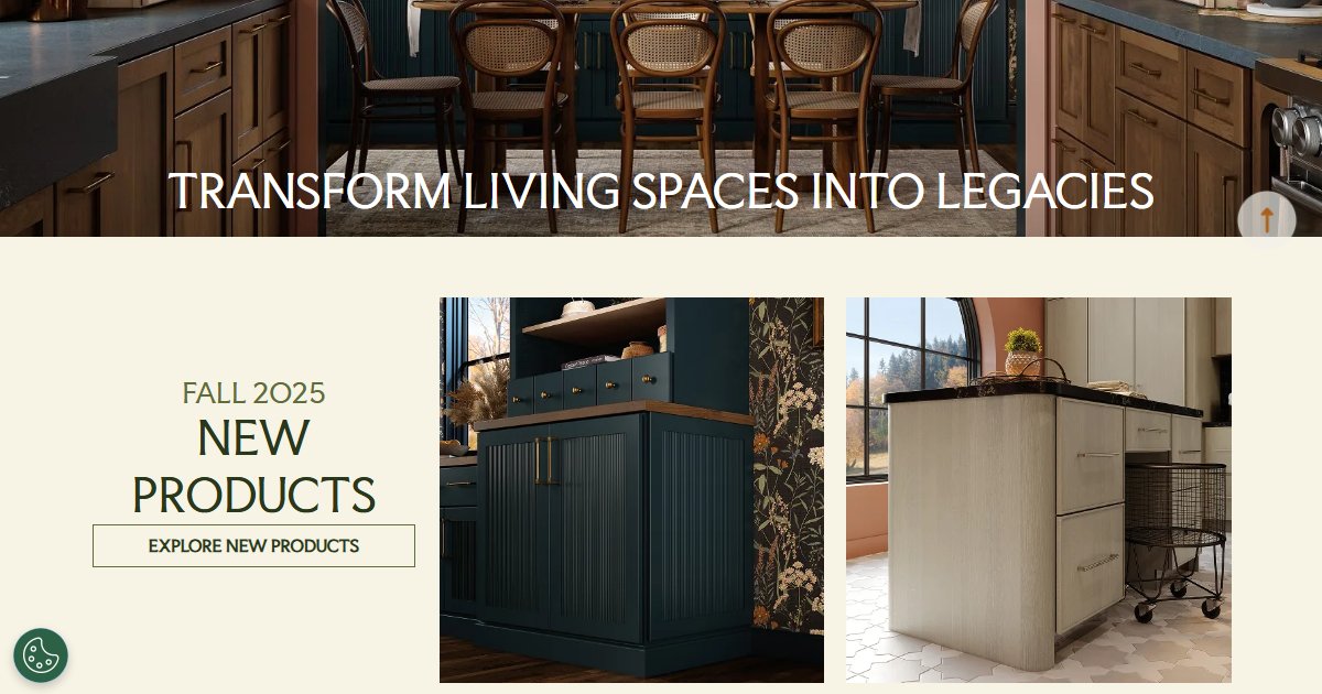 Fieldstone Cabinetry website — cabinetry product styles and collections