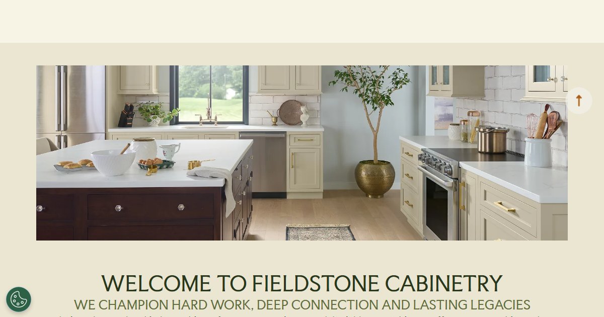 Fieldstone Cabinetry website — design options and finish selections