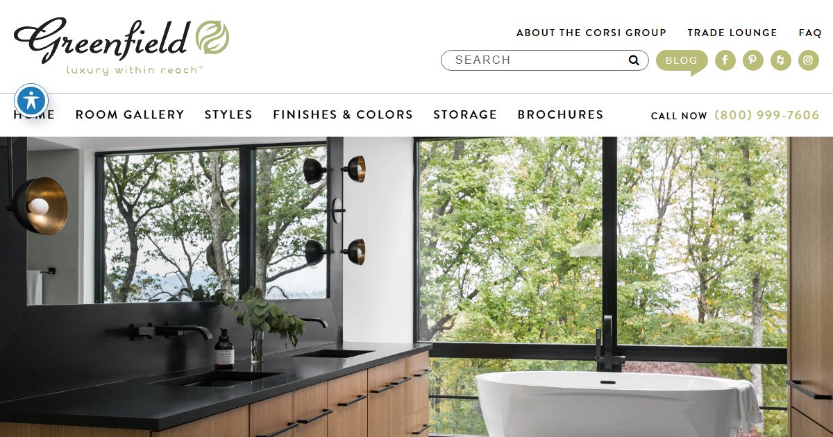 Greenfield Cabinetry official website — kitchen and bath cabinetry