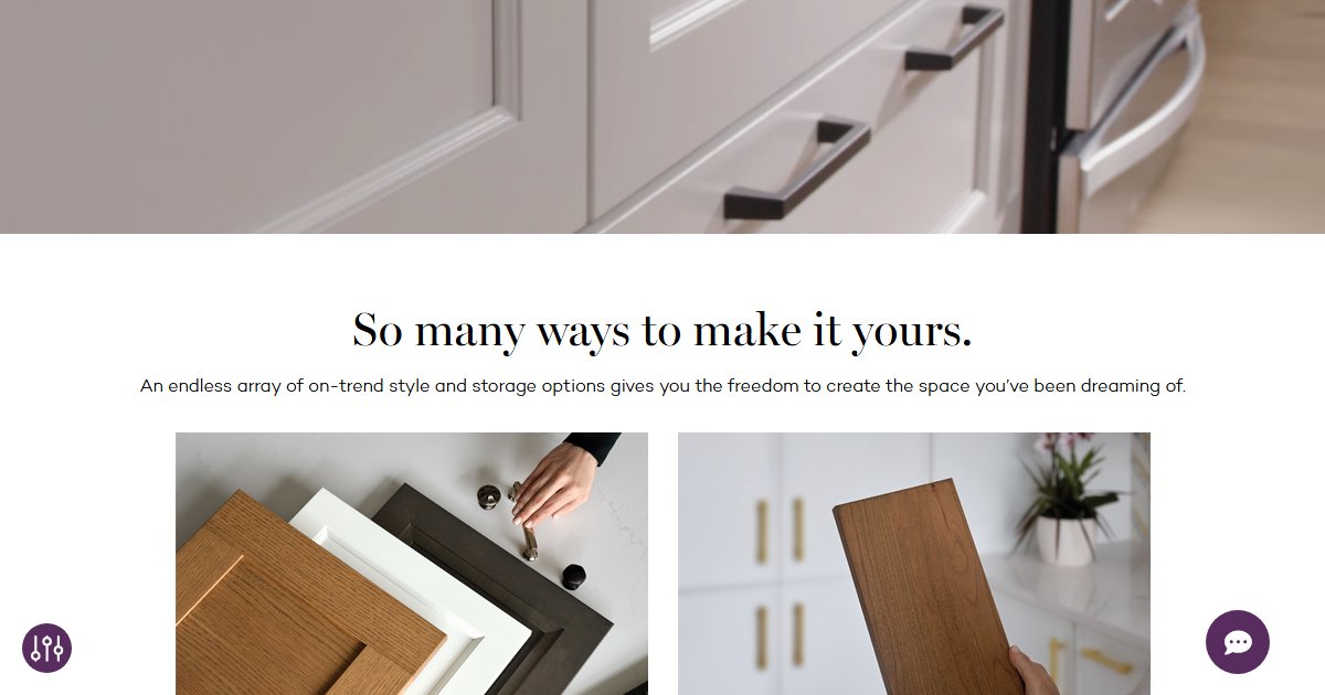 KraftMaid website — cabinetry product styles and collections
