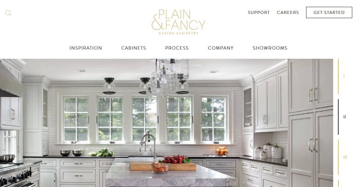 Plain & Fancy Custom Cabinetry official website — kitchen and bath cabinetry