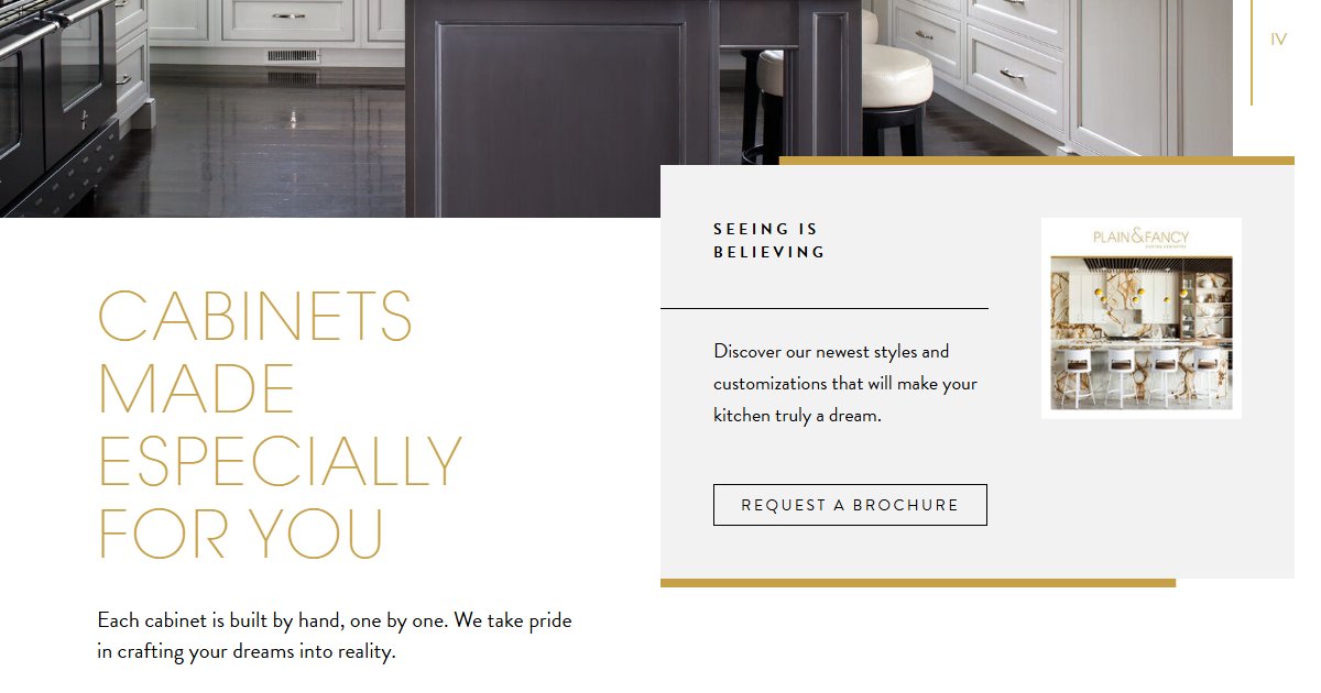 Plain & Fancy Custom Cabinetry website — cabinetry product styles and collections