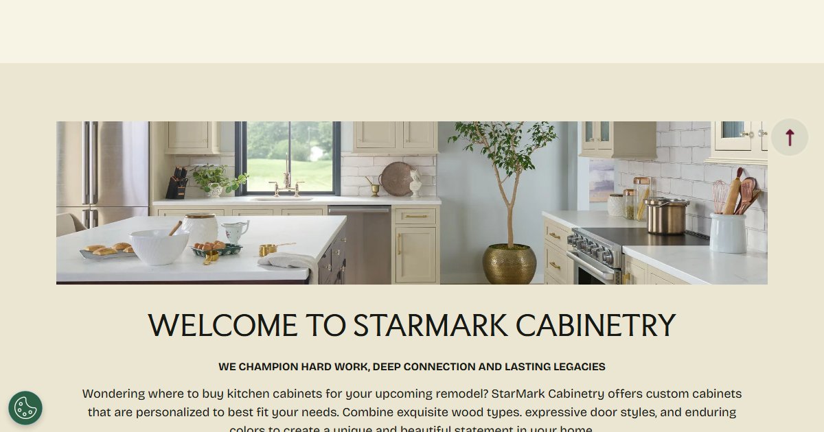 StarMark Cabinetry website — design options and finish selections