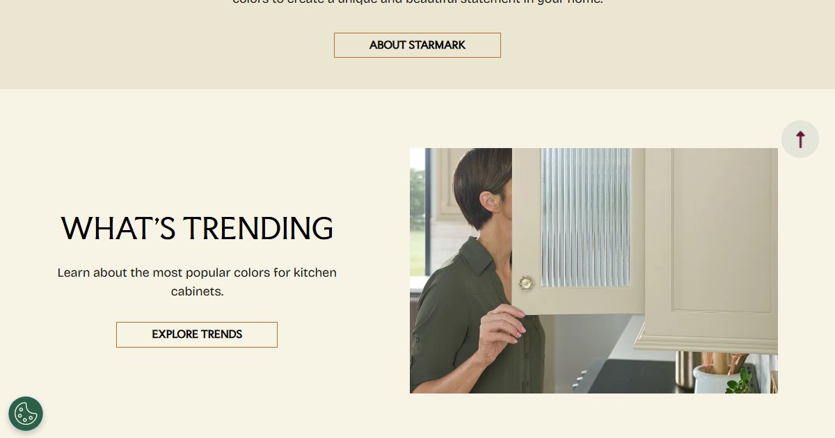 StarMark Cabinetry website — featured projects and brand details