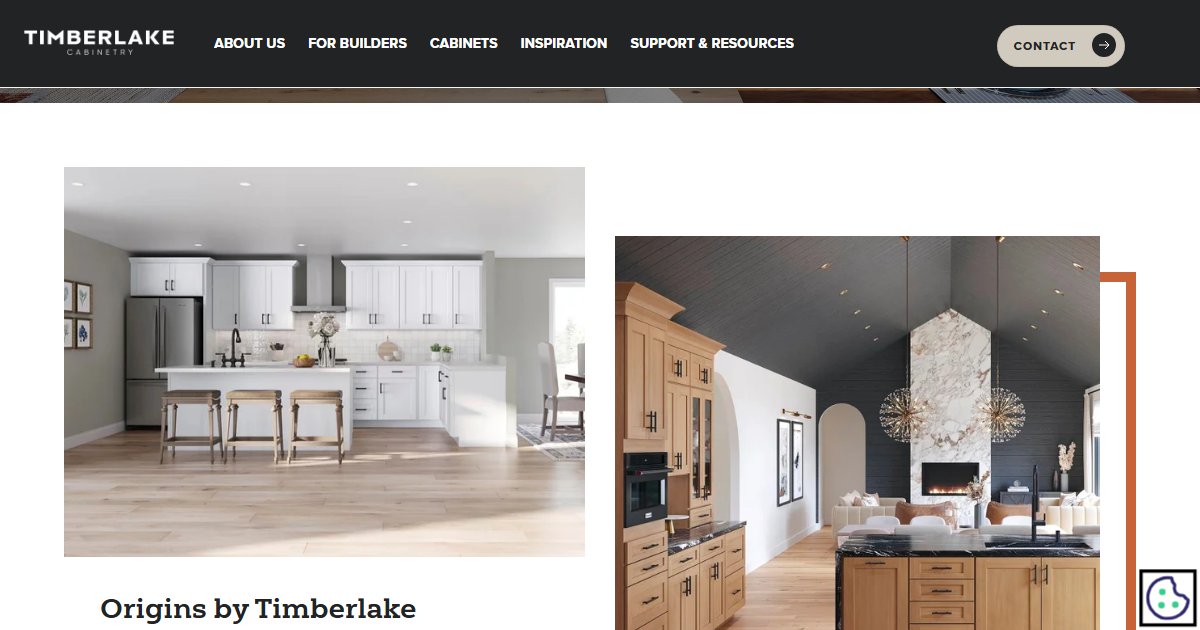 Timberlake Cabinetry website — cabinetry product styles and collections
