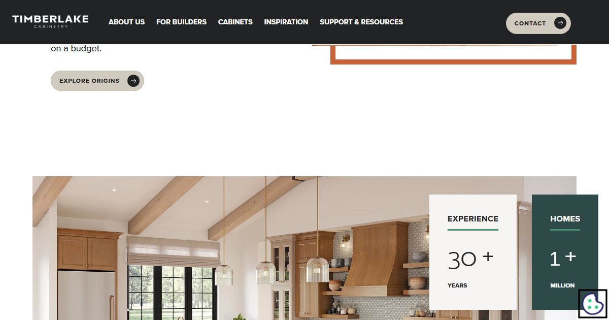 Timberlake Cabinetry website — design options and finish selections