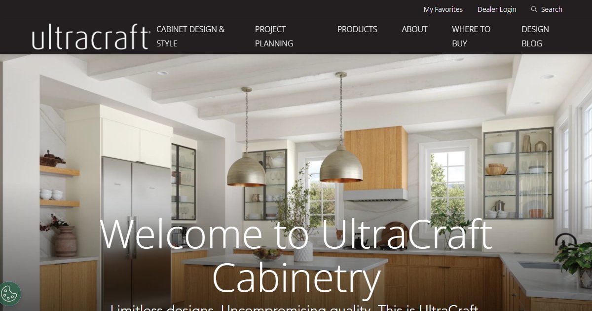 Ultracraft official website — kitchen and bath cabinetry