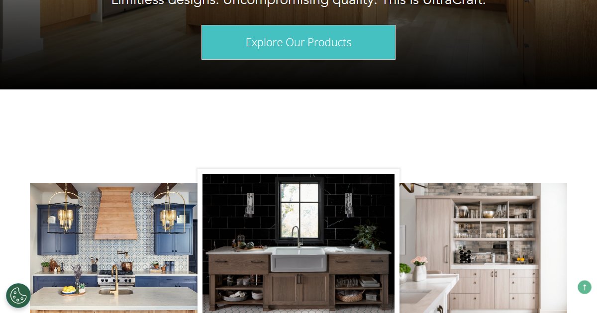 Ultracraft website — cabinetry product styles and collections