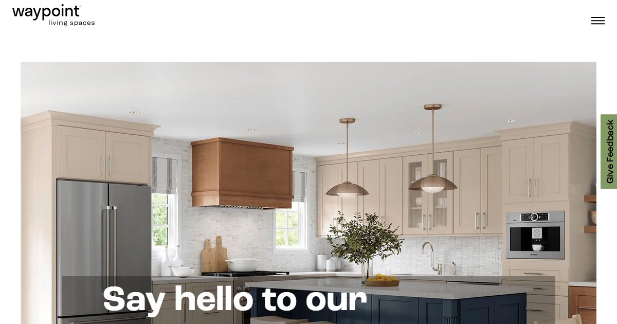 Waypoint Living Spaces official website — kitchen and bath cabinetry