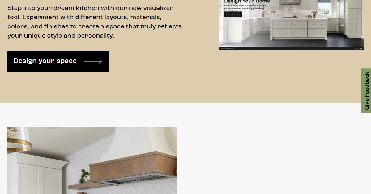 Waypoint Living Spaces website — design options and finish selections