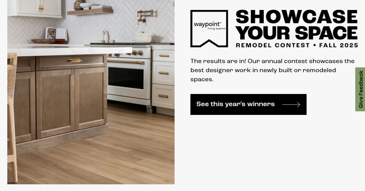 Waypoint Living Spaces website — featured projects and brand details