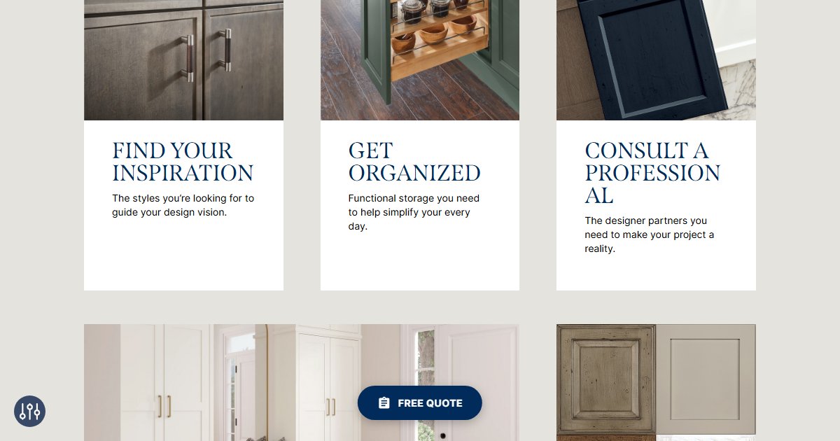 Yorktowne Cabinetry website — design options and finish selections